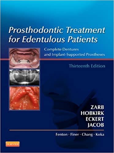Prosthodontic Treatment for Edentulous Patients Complete Dentures and Implant supported Prostheses 13th edition