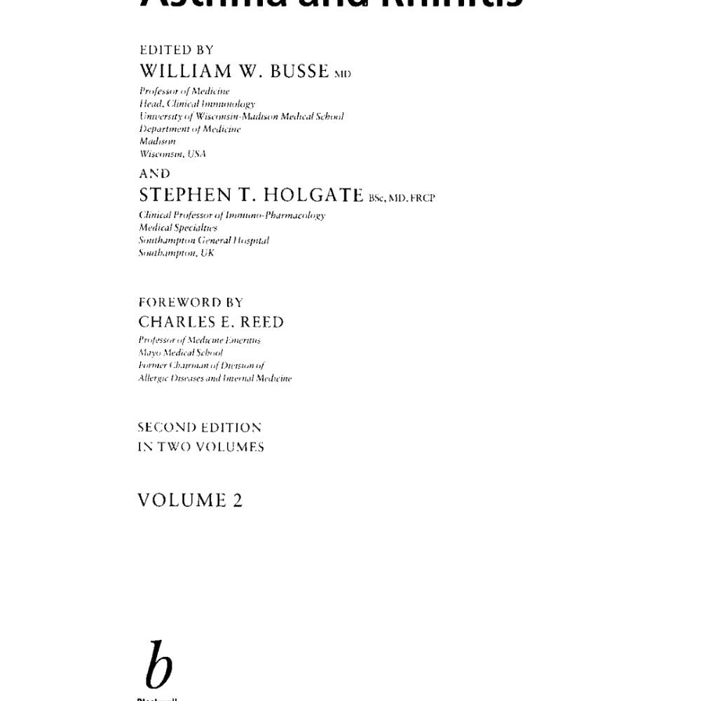 Asthma and Rhinitis 2nd Edition