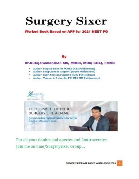 Surgery sixer app based worked book.