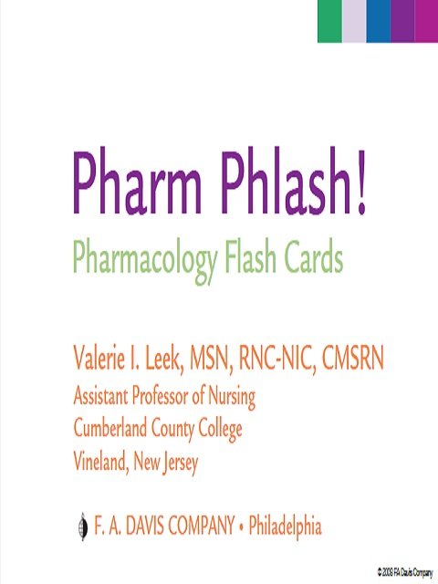 Pharm Phlash! Pharmacology Flash Cards First Edition